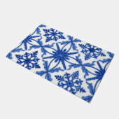 Paillasson Carreau d'azulejo bleu blanc à motif floral (Incliné)