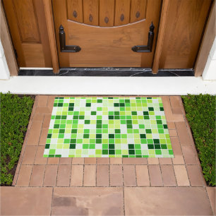Paillasson Carreaux de Piscine, Carreaux de Mosaïque Verts, M