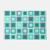 Paillasson Carreaux Motif Turquoise rétro années 1950 (Devant)