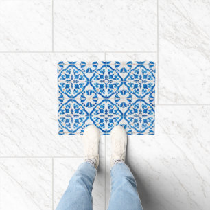 Paillasson Carrelage Bleu Méditerranéen Motif - Elégant Azule