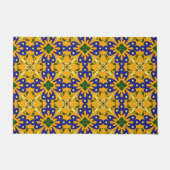 Paillasson Carrelage Bleu Orange Et Jaune Espagnol Motif (Devant)