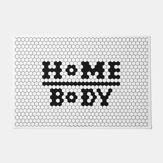 Paillasson Carrelage Faux noir et blanc (Devant)