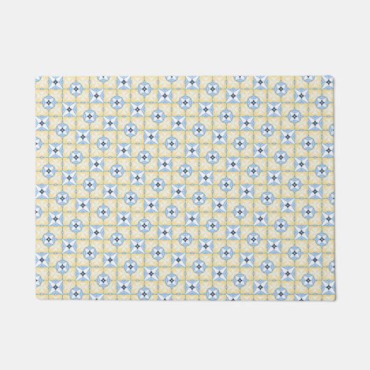 Paillasson Carrelage jaune et bleu (Devant)