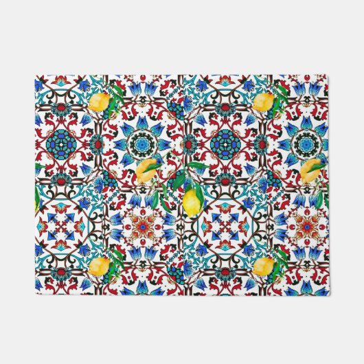 Paillasson Carrelage méditerranéen, mosaïque, citron, art d'é (Devant)