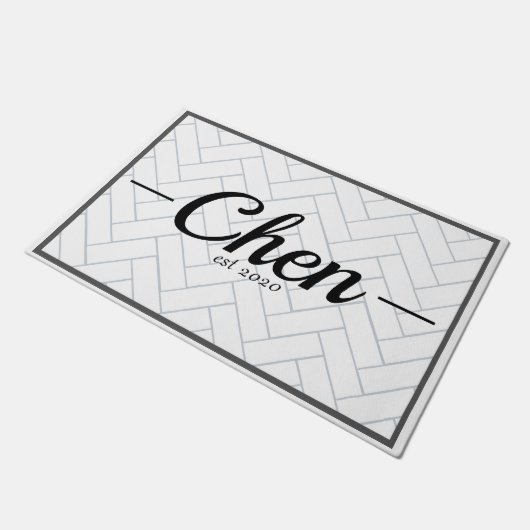 Paillasson Carrelage noir et blanc simple Année de création (Incliné)