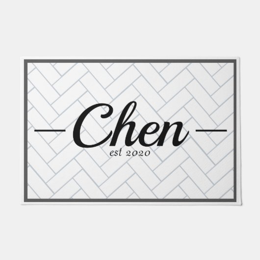 Paillasson Carrelage noir et blanc simple Année de création (Devant)