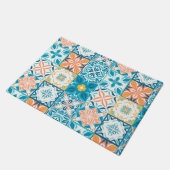 Paillasson Carrelage orange et bleu (Incliné)