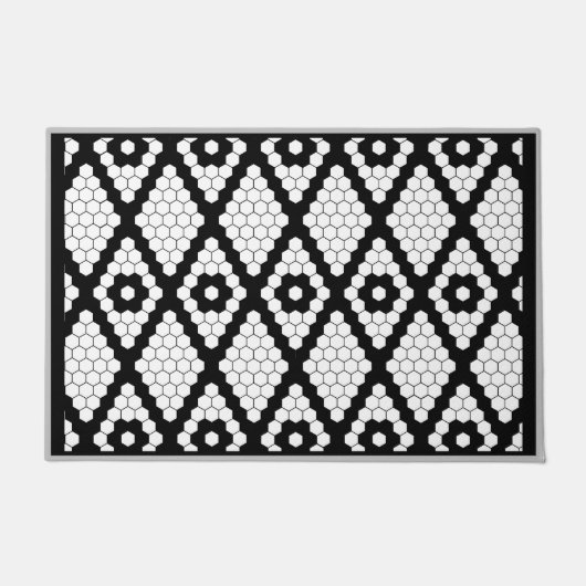 Paillasson Carrelage simple en diamant géométrique en carreau (Devant)