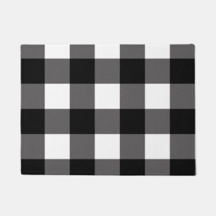 Paillasson Carrés à carreaux noirs et blancs à motifs Buffalo