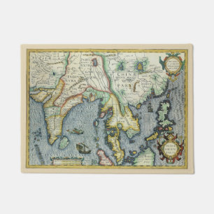 Paillasson Carte antique de l'Asie du Sud-Est par Mercator /