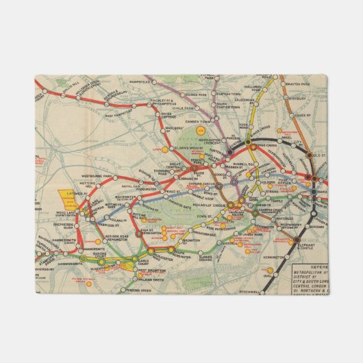 Paillasson Carte de chemins de fer au fond de Londres (Devant)