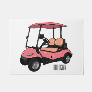 Paillasson Carte de golf / dessin animé en voiturette de golf