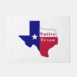 Paillasson Carte du drapeau texan natif