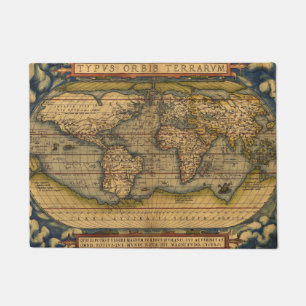 Paillasson Carte du monde d'Ortelius 1570 : Cartographie anti
