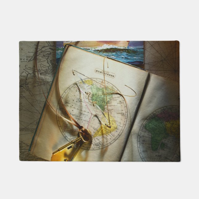 Paillasson Carte et boussole (Devant)