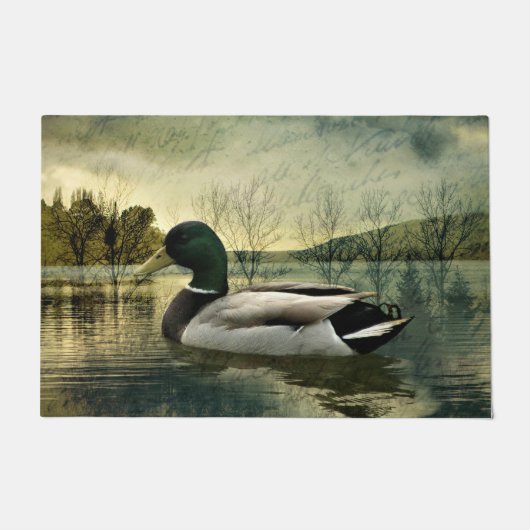 Paillasson Carte postale Patinée vintage Mallard Duck (Devant)
