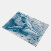 Paillasson Carte Vintage Bleue de Humback (Incliné)