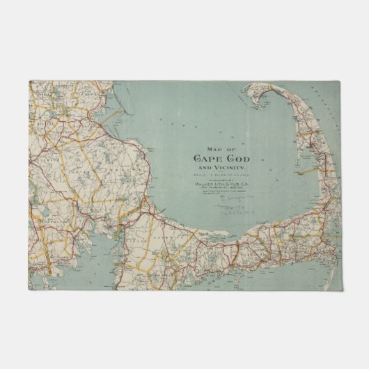 Paillasson Carte vintage de Cape Cod (1917) (Devant)