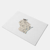 Paillasson Carte vintage d'image du Wisconsin (Incliné)