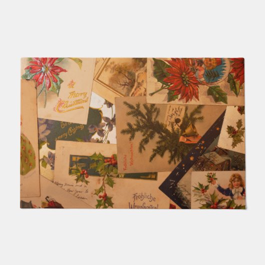 Paillasson Cartes postales de Noël vintages mixtes (Devant)
