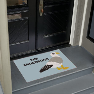 Paillasson Carton mignon Seagull bleu clair Personnalisé
