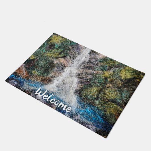 Paillasson Cascades Aiguille de laine Felting Art Imprimer (Incliné)