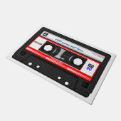 Paillasson cassette de musique rétro vintage sur mesure, (Incliné)