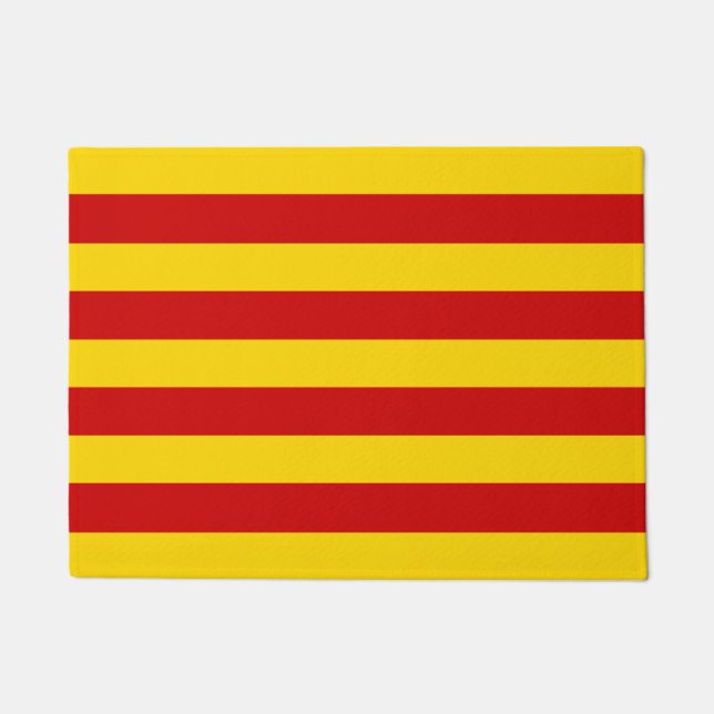 Paillasson Catalogne - Drapeau et Catalan - La Senyera (Devant)