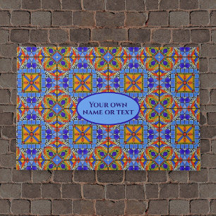 Paillasson Cathédrale colorée Mosaïque Plancher & votre texte