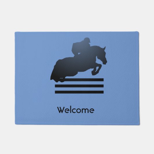 Paillasson  Cavalier franchissant un obstacle.     (Devant)