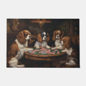 Paillasson Cavalier King Charles Espaniels Jouer Poker Art (Devant)