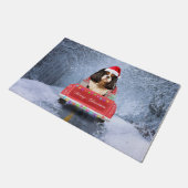 Paillasson Cavalier King Charles Spaniel Chien neige noël (Incliné)