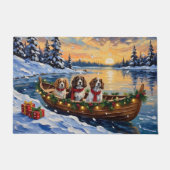 Paillasson Cavalier King Charles Spaniel Christmas Boat (Devant)