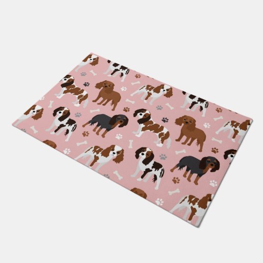 Paillasson Cavalier King Charles Spaniel Paws and Bones (Incliné)