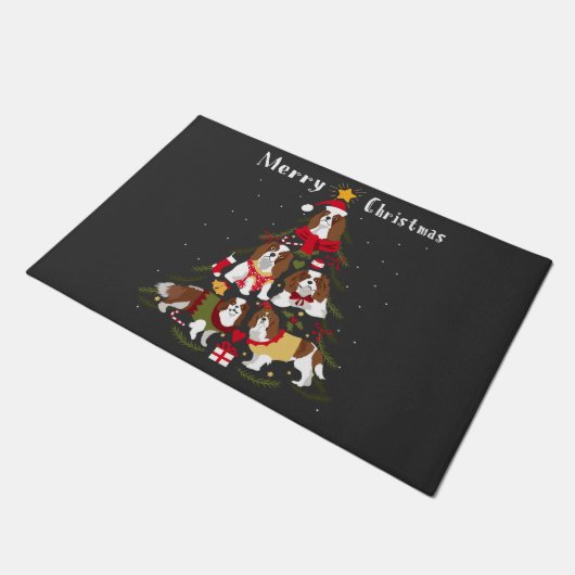 Paillasson Cavalier King Charles Spaniel Tree Xmas (Incliné)
