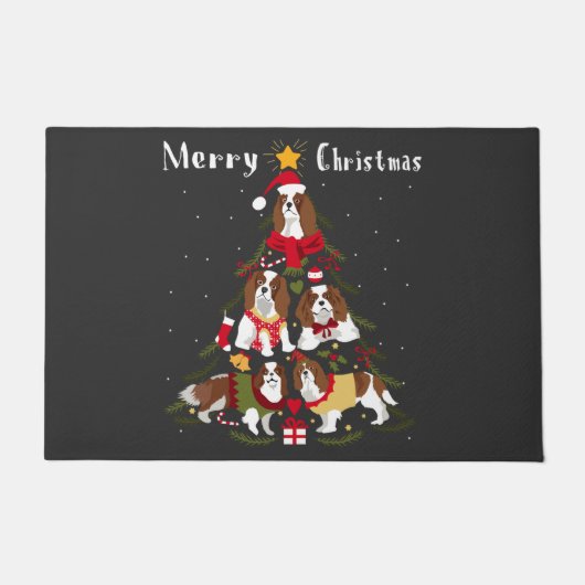 Paillasson Cavalier King Charles Spaniel Tree Xmas (Devant)