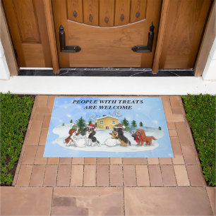 Paillasson Cavalier King Charles Spaniels Construire un Snowm