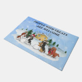 Paillasson Cavalier King Charles Spaniels Construire un Snowm (Incliné)