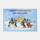 Paillasson Cavalier King Charles Spaniels Construire un Snowm (Devant)