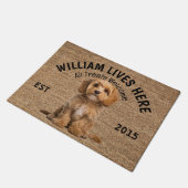 Paillasson Cavapoo Portable Amoureux des chiens personnalisé (Incliné)