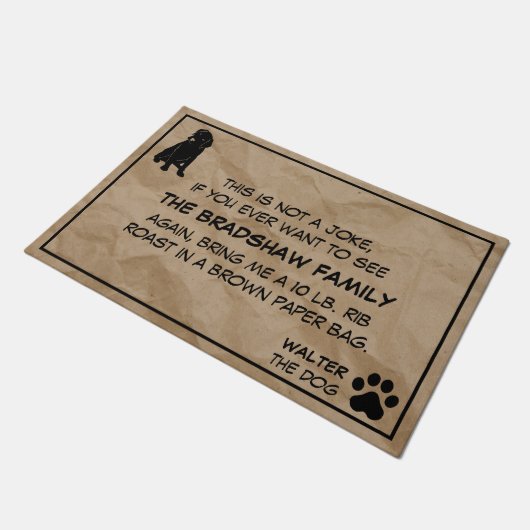 Paillasson Ce n'est pas un chien de plaisanterie (Incliné)