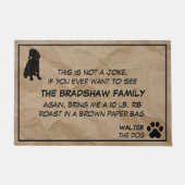 Paillasson Ce n'est pas un chien de plaisanterie (Devant)