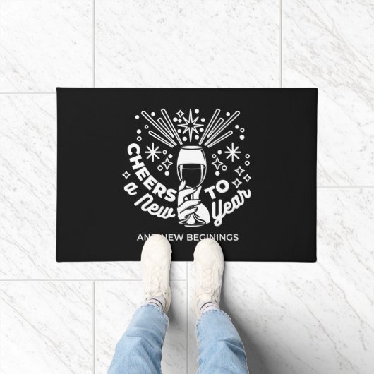 Paillasson Célébrer les nouveaux débuts Vin Verre Illustratio (Intérieur)