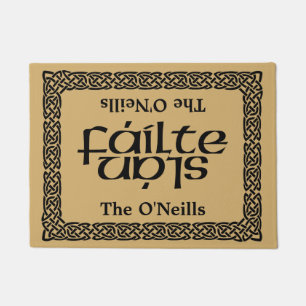 Paillasson Celtic Fáilte/Slán (Bienvenue/Bon par) personnalis