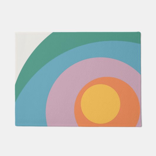Paillasson Cercles de style rétro multicolore (Devant)