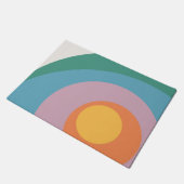 Paillasson Cercles de style rétro multicolore (Incliné)