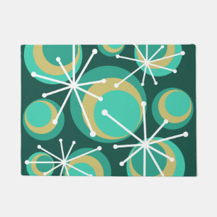 Paillasson Cercles du milieu du siècle démarre Turquoise
