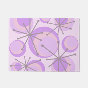 Paillasson Cercles du milieu du siècle Starburts Lavender