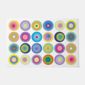 Paillasson Cercles modernes du milieu du siècle Motif coloré (Devant)