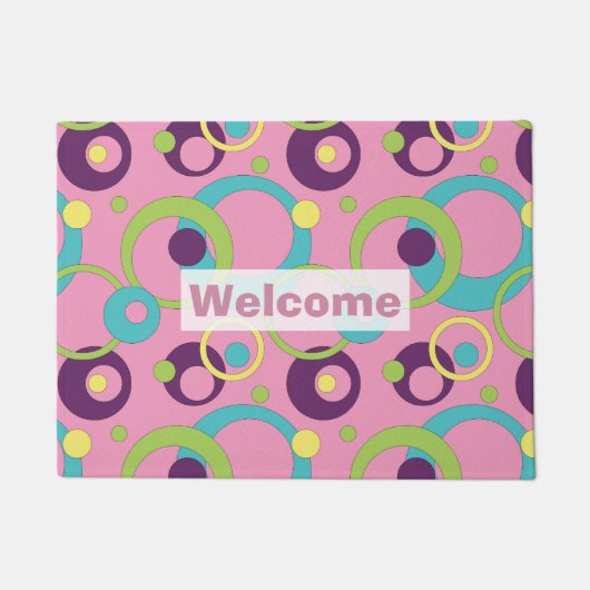 Paillasson Cercles roses funky mat (Devant)